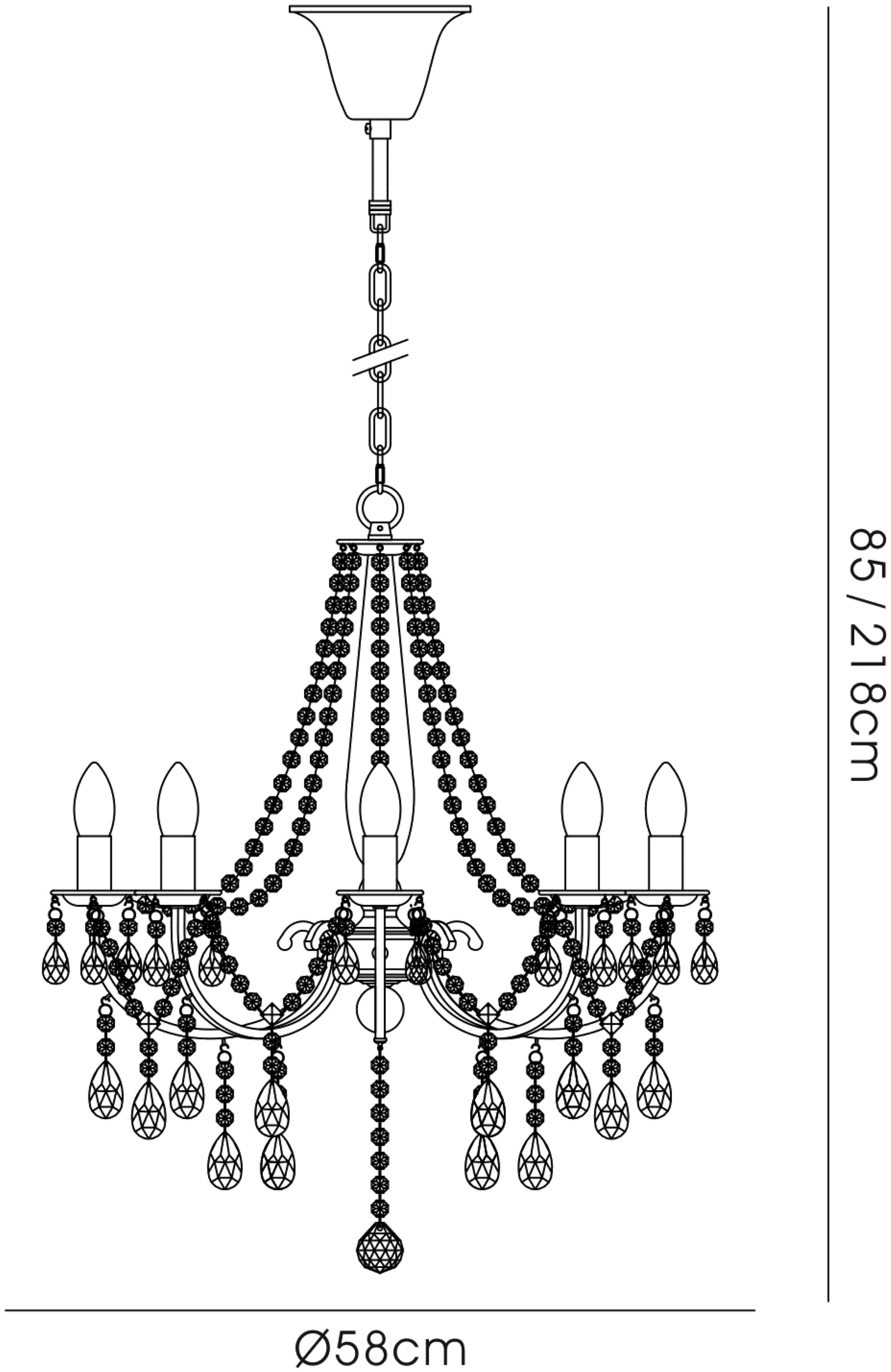 IL30056  Olivia Crystal Pendant 8 Light